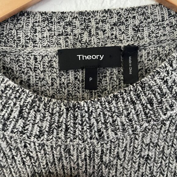 Theory Gray Wool Blend Ribbed Sweater Women’s – Size "P" (or XS) - Picture 3 of 5